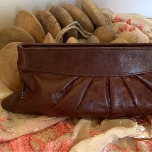 LAUREN MERKIN LEATHER CLUTCH